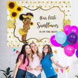Load image into Gallery viewer, Lofaris Sunflower And Glitter Baby Shower Backdrop For Girl