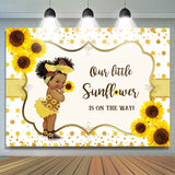 Load image into Gallery viewer, Lofaris Sunflower And Glitter Baby Shower Backdrop For Girl