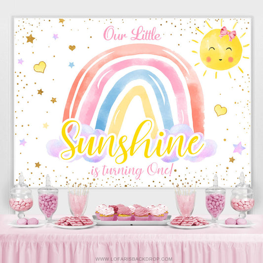Lofaris Our Little Sunshine First Birthday Backdrop For Girl