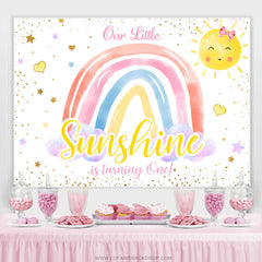 Lofaris Our Little Sunshine First Birthday Backdrop For Girl