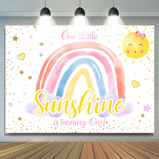Lofaris Our Little Sunshine First Birthday Backdrop For Girl
