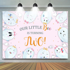 Lofaris Our Littlt Boo Is Thrning Two 2nd Birthday Backdrop