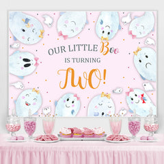 Lofaris Our Littlt Boo Is Thrning Two 2nd Birthday Backdrop