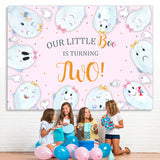 Load image into Gallery viewer, Lofaris Our Littlt Boo Is Thrning Two 2nd Birthday Backdrop