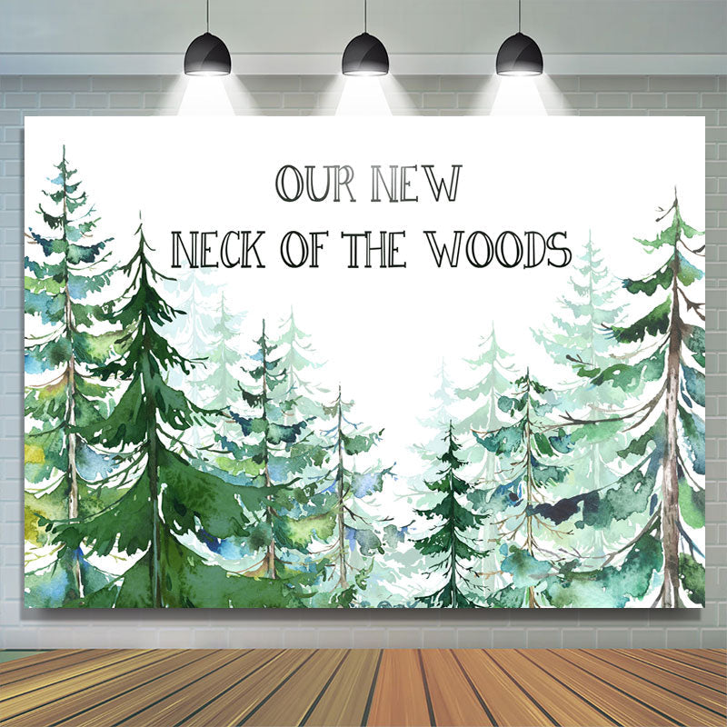 Lofaris Our New Neck Of The Wood Baby Shower Backdrop For Boy