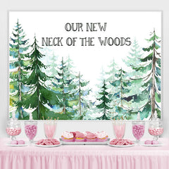 Lofaris Our New Neck Of The Wood Baby Shower Backdrop For Boy