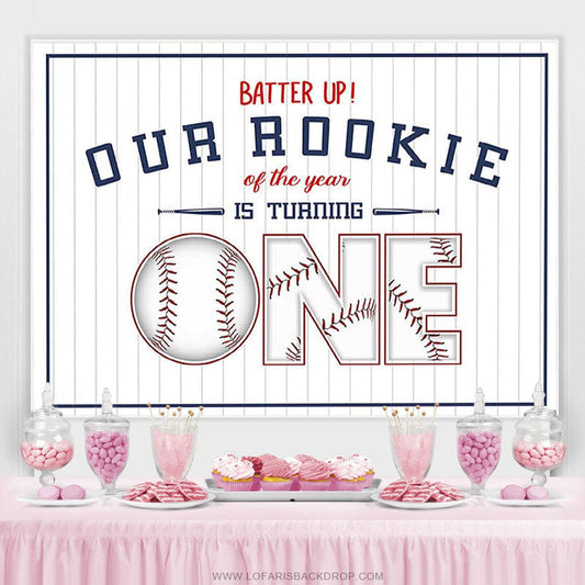 Lofaris Our Rookie Of The Year Is Turning One Birthday Backdrop