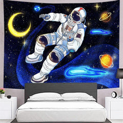 Lofaris Outer Space Astronauts Galaxy Family Wall Tapestry