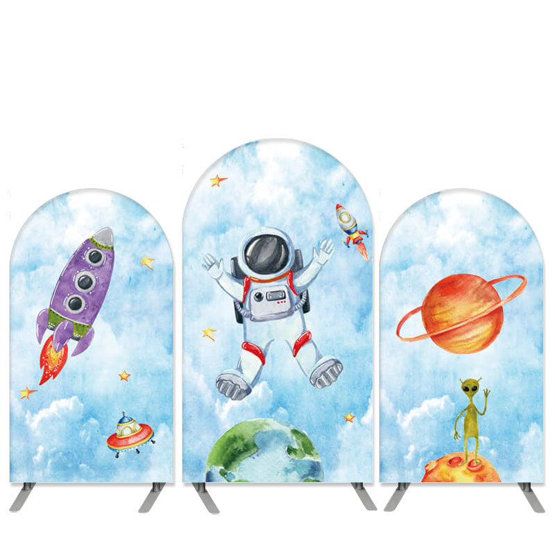 Lofaris Outer Space Theme Astronaut Arch Backdrop Kit for Party