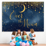 Load image into Gallery viewer, Lofaris Over the Moon Blue and Golden Star Baby Shower Backdrop