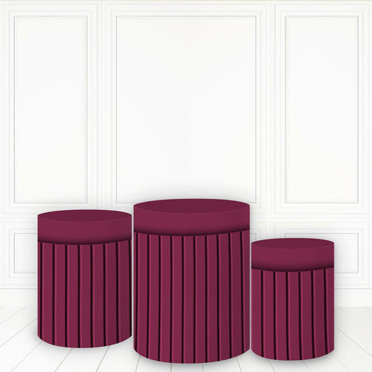 Lofaris Oxblood Red Pedestal Cover Printed Fabric Pillar