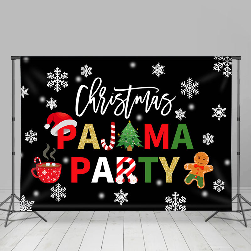Lofaris Pajama With Hot Dessert Drink Christmas Party Backdrop