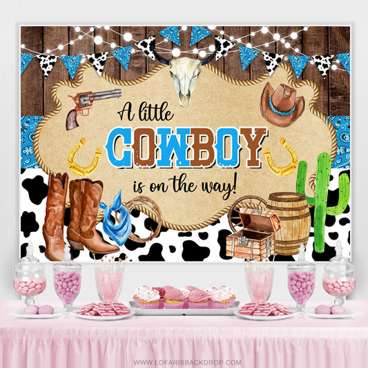 Lofaris Pasture Cowboy Bunting Goat Baby Shower Backdrop