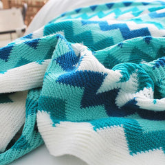 Lofaris Pattern Throw Blanket Warm Decorative Knit for Chair