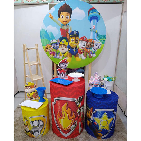 Lofaris Paw Patrol Cartoon Party Circle Backdrop Kit For Boys