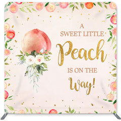 Lofaris Peach White Rose Double-Sided Backdrop for Baby Shower