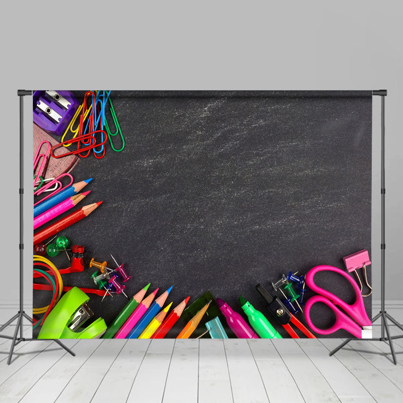 Lofaris Pencils Blackboard Backdrops Classroom Photo for kids