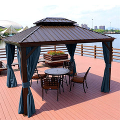 Lofaris Pergola Cabana Navy Blue Waterproof Grommet Top Outdoor Curtains for Front Porch