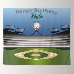 Lofaris Personalized Baseball Birthday Backdrop Decor