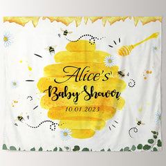 Lofaris Personalized Bee Fly And Honey Baby Shower Backdrop