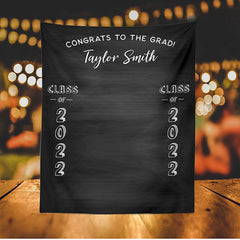 Lofaris Personalized Black College Graduation Backdrop Banner