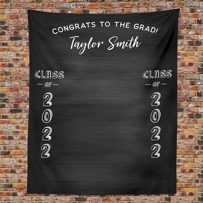 Lofaris Personalized Black College Graduation Backdrop Banner