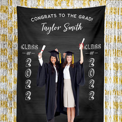 Lofaris Personalized Black College Graduation Backdrop Banner