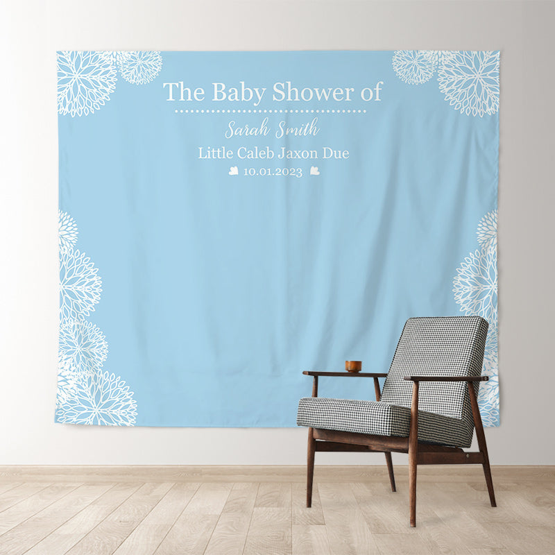 Lofaris Personalized Blue Baby Shower Backdrop For Boy