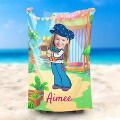 Lofaris Personalized Blueberry Muffin Girls Beach Towel