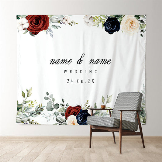 Lofaris Personalized Boho Floral Backdrop For Wedding