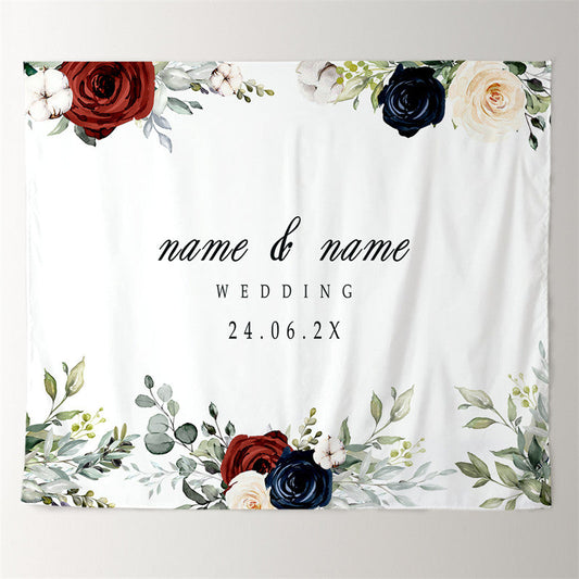 Lofaris Personalized Boho Floral Backdrop For Wedding