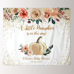 Lofaris Personalized Boho Pumpkin Baby Shower Backdrop Banner