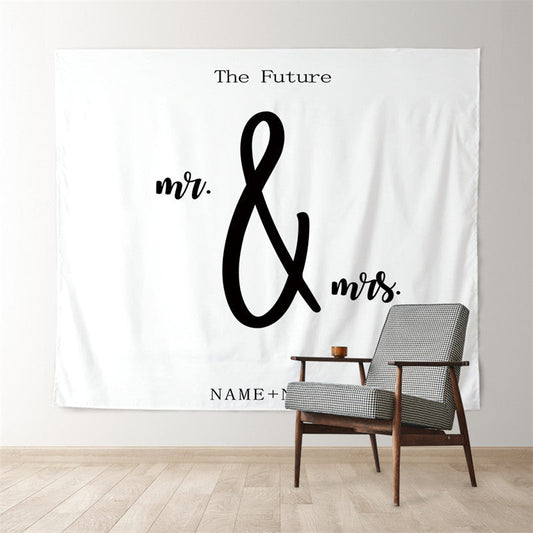 Lofaris Personalized Boho Wedding Backdrop White Quote