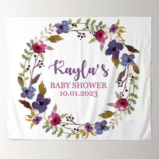 Lofaris Personalized Booth Flowers Baby Shower Backdrop