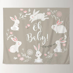 Lofaris Personalized Bunny Rabbit Oh Baby Shower Backdrop