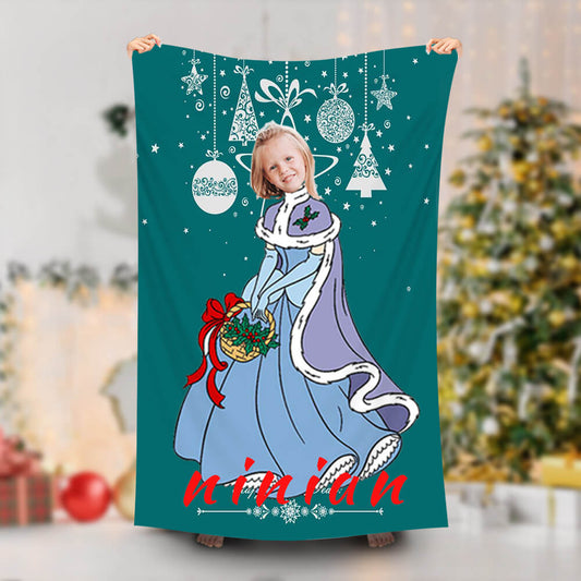 Lofaris Personalized Cinderella Girl Green Summer Beach Towel