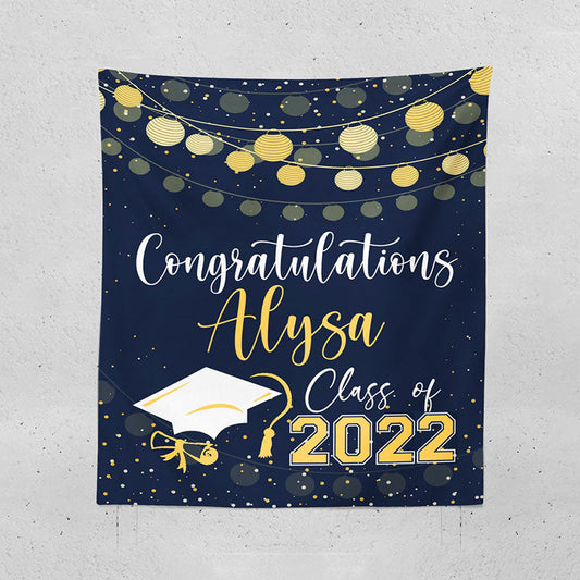 Lofaris Personalized Class of 2022 Graduation Backdrop Banner