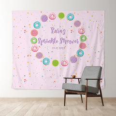 Lofaris Personalized Colored Doughnuts Baby Shower Backdrop