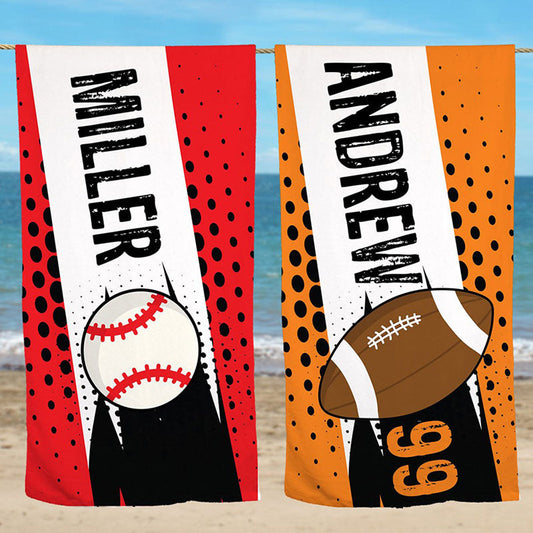 Lofaris Personalized Differ Ball Sports Cool Beach Towel