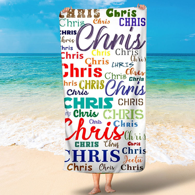 Lofaris Personalized Different Fonts Name Summer Beach Towel