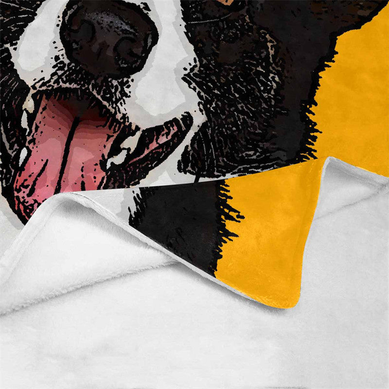 Lofaris Personalized Dog Portrait Throw Blanket With Name