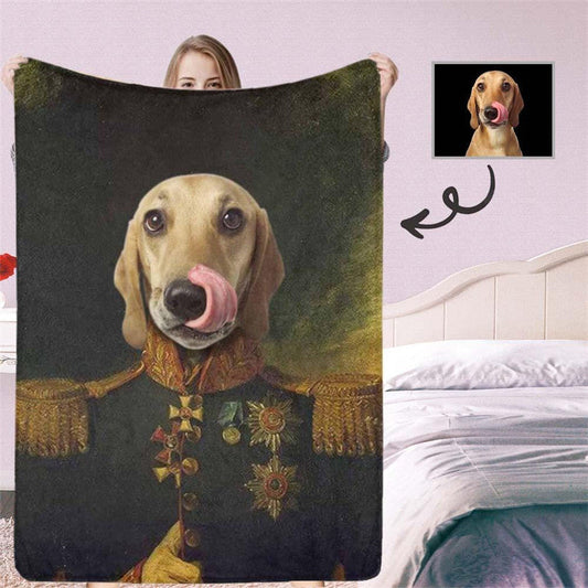 Lofaris Personalized Dog Prince Portrait Throw Blanket For Gift