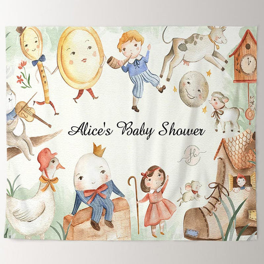 Lofaris Personalized Fairy Tale Kids Baby Shower Backdrop