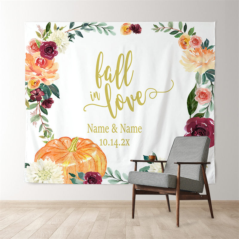 Lofaris Personalized Fall In Love Bridal Shower Backdrop