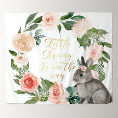 Lofaris Personalized Floral Bunny Party Backdrop For Baby Shower