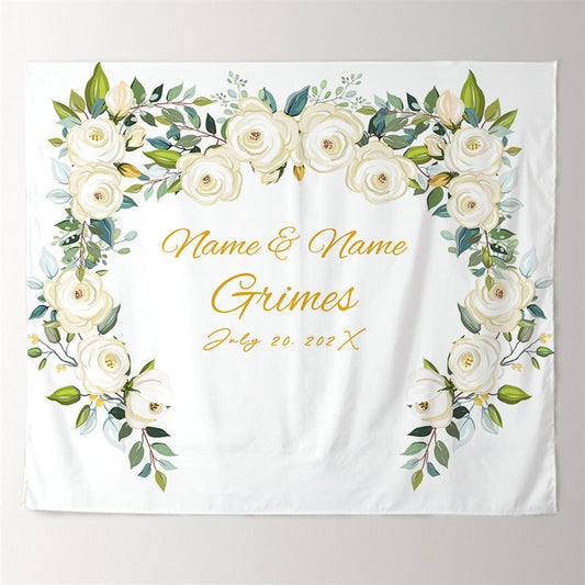 Lofaris Personalized Flower Photo Booth Wedding Backdrop