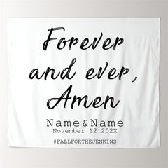 Lofaris Personalized Forever and Ever Wedding Tapestry Backdrop