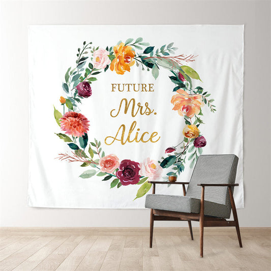 Lofaris Personalized Future Mrs Backdrop for Bridal Shower Party