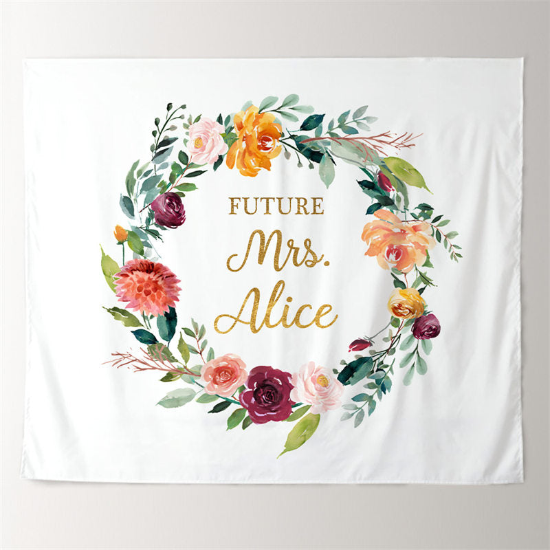 Lofaris Personalized Future Mrs Backdrop for Bridal Shower Party