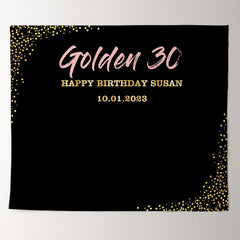 Lofaris Personalized Gold Confetti Birthday Backdrop Banner